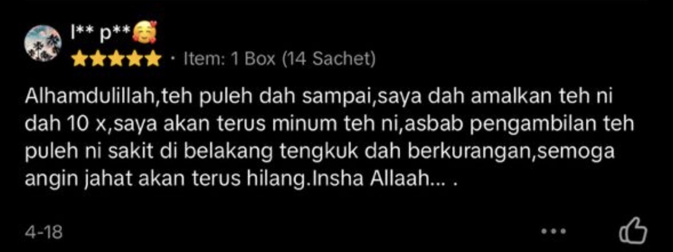 Testimoni Teh Puleh